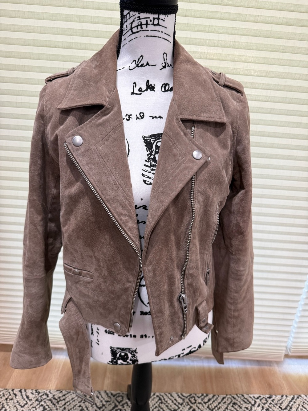 Blank NYC Taupe Suede Moto Jacket - Picture 4 of 9